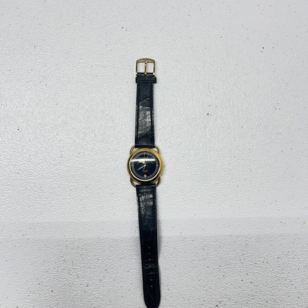 SEIKO Pulsar Galileo Moonphase men's watch, rare Crescent vintage Lunar Gold uni